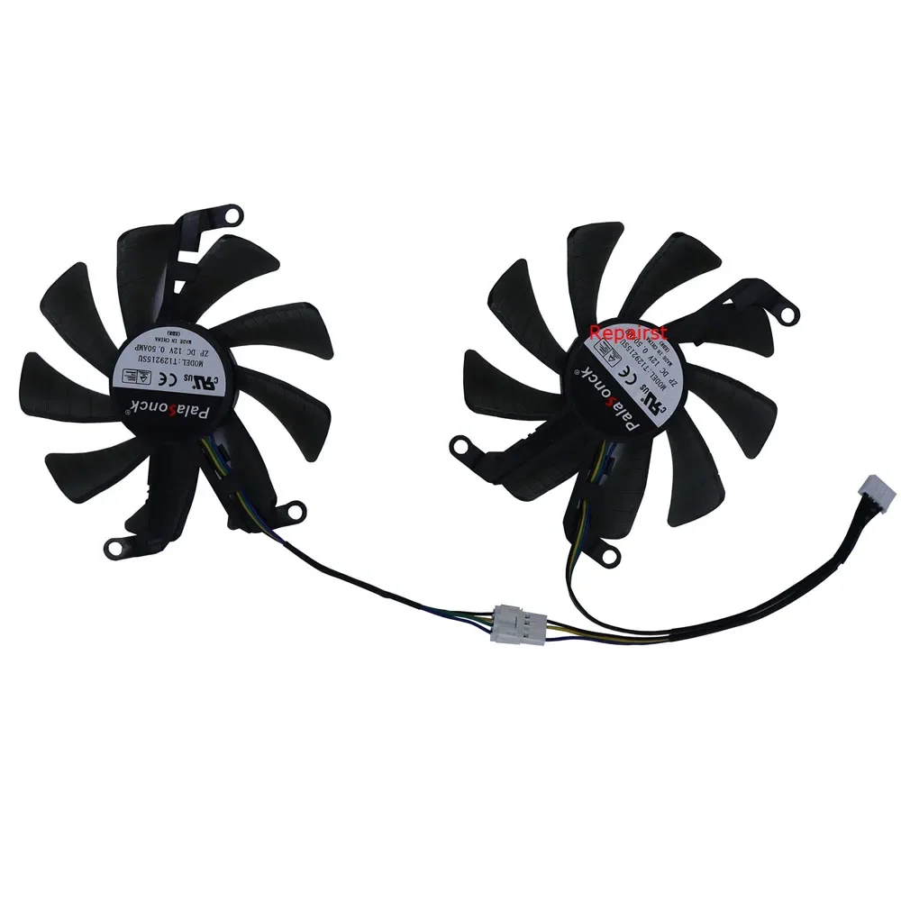 2Pcs/Set,Video Card Fan,Graphics Cooler,T129215SU,For GALAX GTX 1660 Snapdragon Overseas Edition,For GALAX RTX 2060 1-Click OC