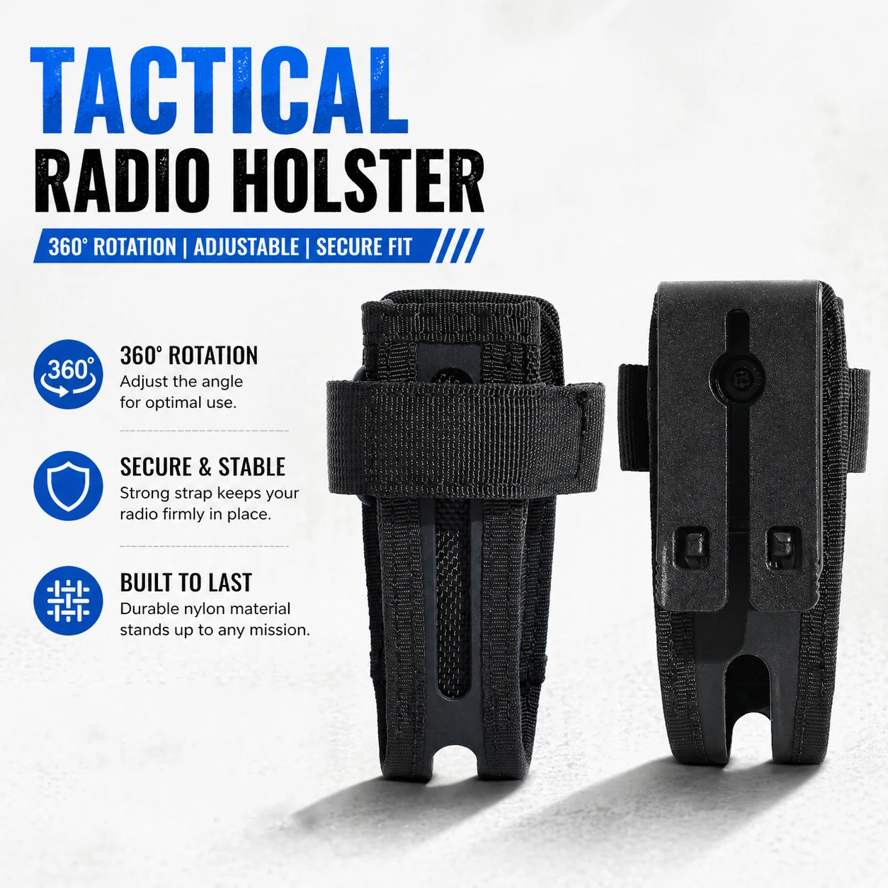 

Flashlight Holster Nylon Tactical Spray Pouch Universal Rotatable 360 Degree Quick Release Torch Case Belt Loop Carrier Pack