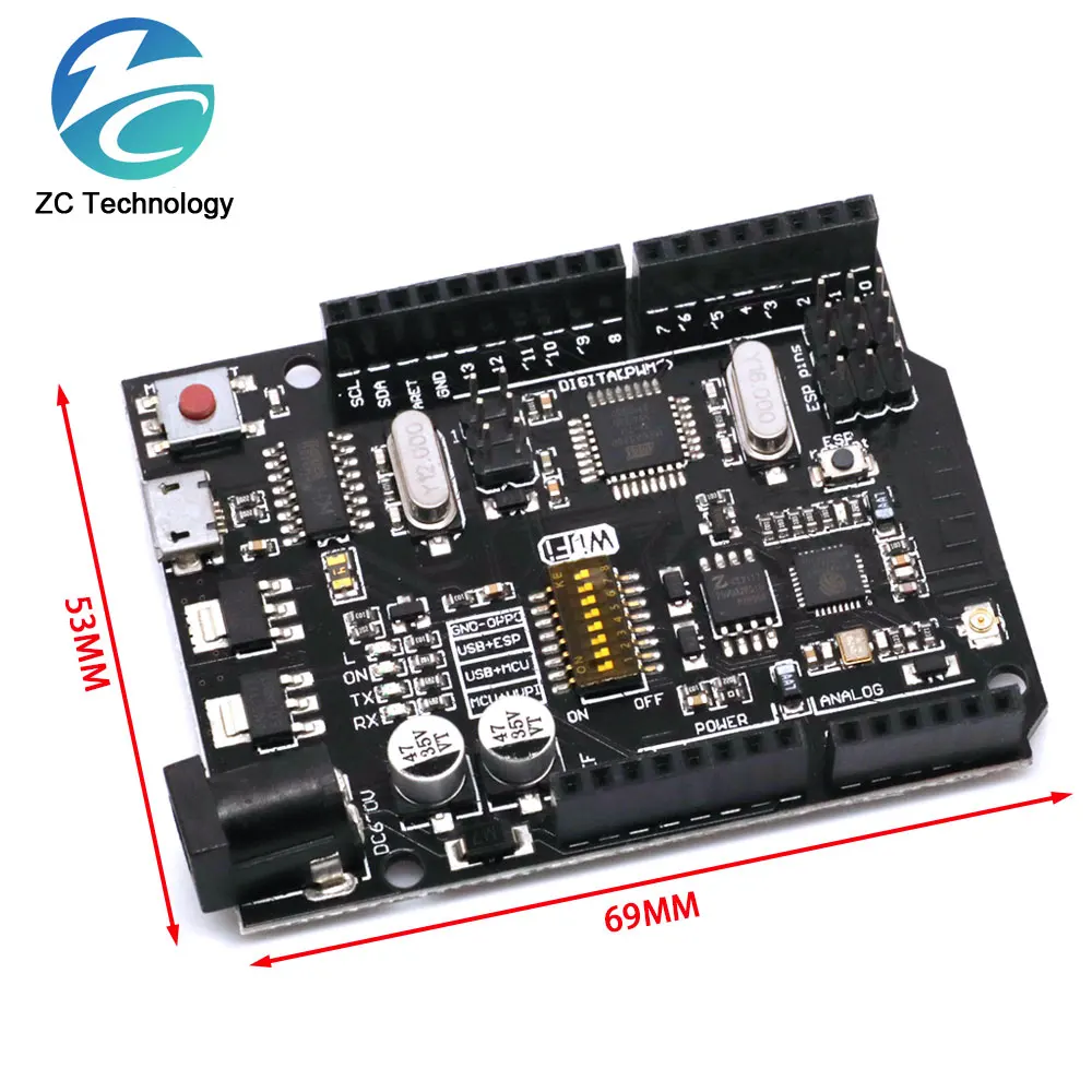 UNO+WiFi R3 ATmega328P+ESP8266 CH340 (32Mb memory) 6V-9V USB-TTL CH340G For Arduino NodeMCU WeMos One Development board