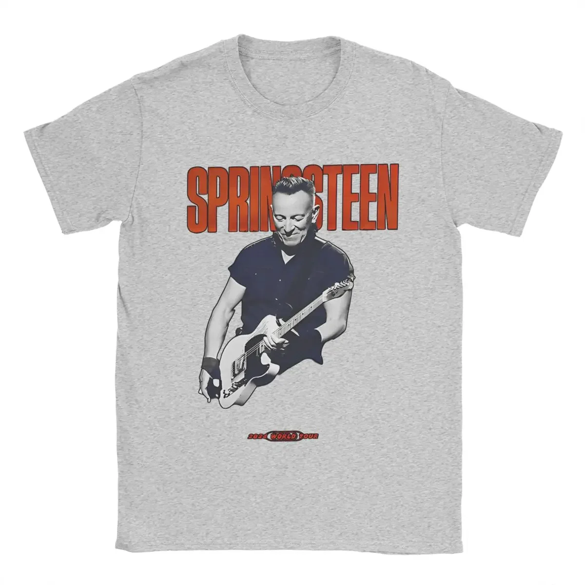 Fun Bruce Springsteen 2024 World Tour T-Shirts for Men Women Cotton Hip Hop Tees Shirt Gift Idea Clothing