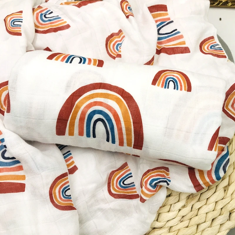 Selimut Bayi Muslin Bambu 100% Ukuran 120x120cm, Lembut, Selimut Bayi Baru Lahir, Selimut Swaddle, Handuk Mandi