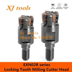 Small Diameter EXN02R Fast Feed Locking Tooth Type Milling Cutter Head Seismic Resistant Milling Cutter Head LNMU0202 Insert