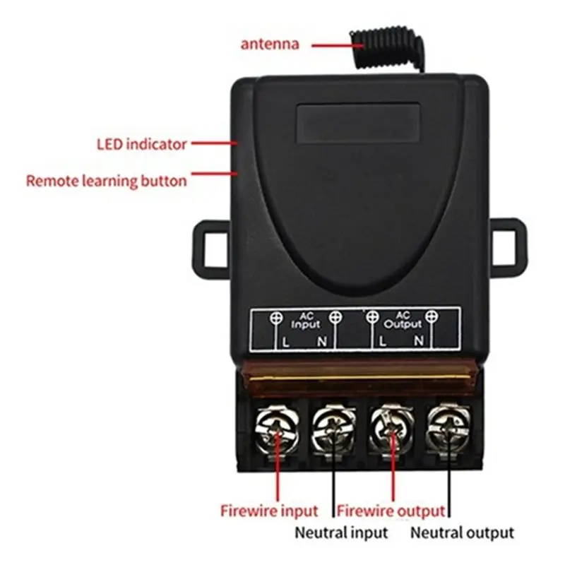 AS63-AC 220V 30A 1CH 433Mhz Wireless Relay Switch Receiver+ Lock/Unlock Control Functionality Remote Transmission Transmitter