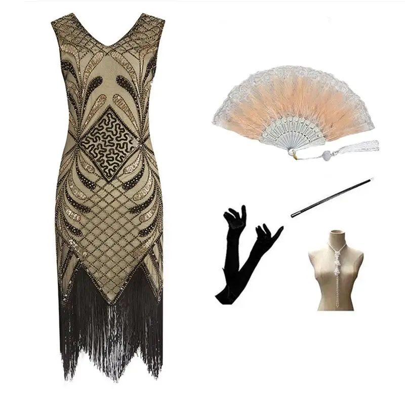 

New Arrival Women's Par Dr Set 920S Retro Sequin Gown Ele Faionable Stage Costume Winter Collection