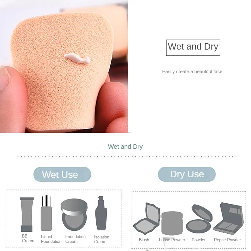 20Pcs Square Makeup Sponge BB Cream Foundation Puff Wet Dry Use Cosmetic Puffs Trave Makeup Blender Beauty Tools Accessories