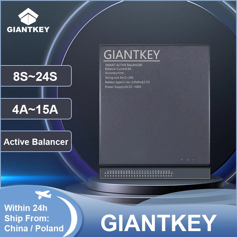 GIANTKEY 4A Smart Active Balacenr with BT APP Neey Balance Current for 8S 16S 20S 21S 24S Lifepo4 Li-ion Battery BMS Equalizer