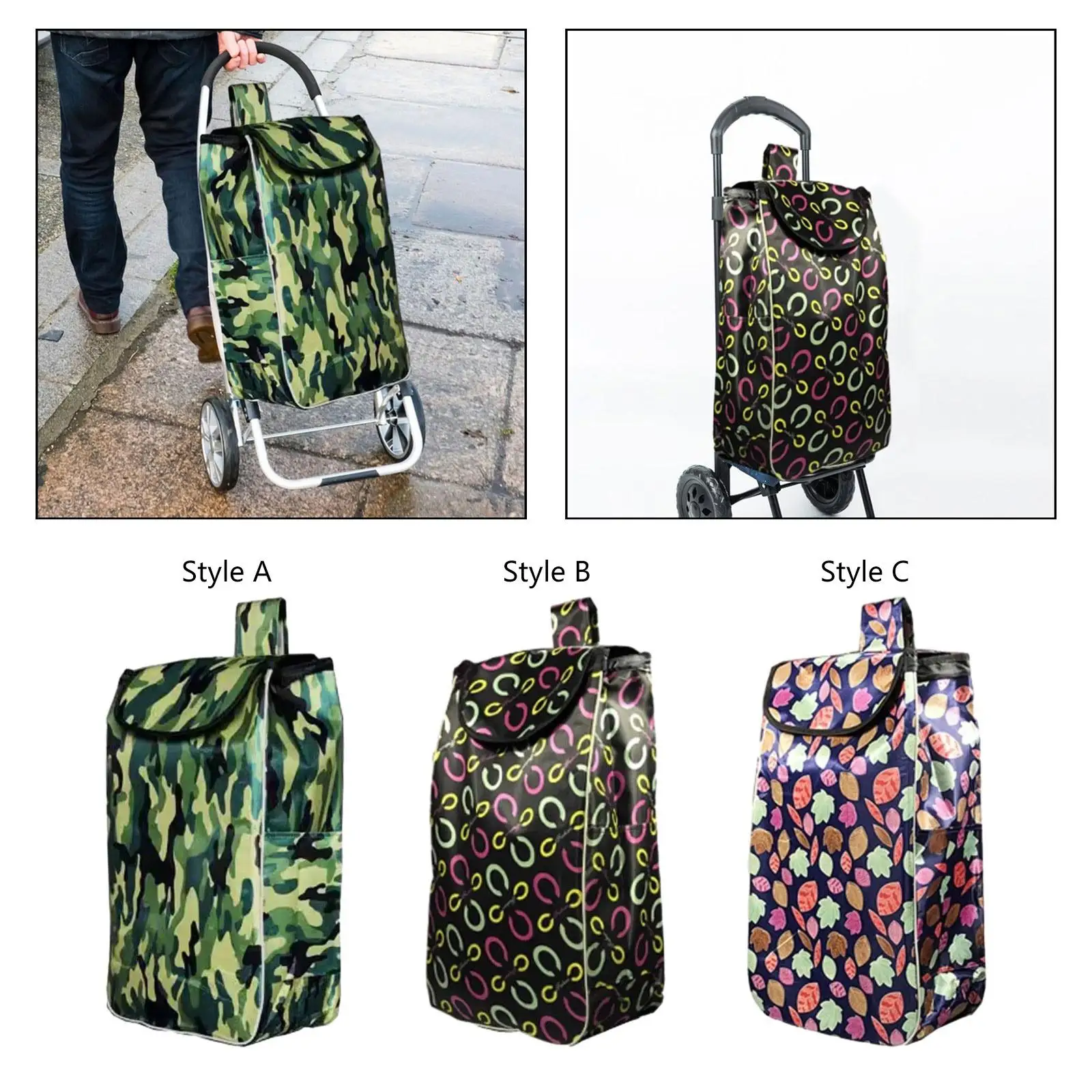 Shopping Bag Replacement Bag Large Capacity Collapsible Trolley Bag Foldable Grocery Bag for Grocery Cart Grocery Shopping Cart