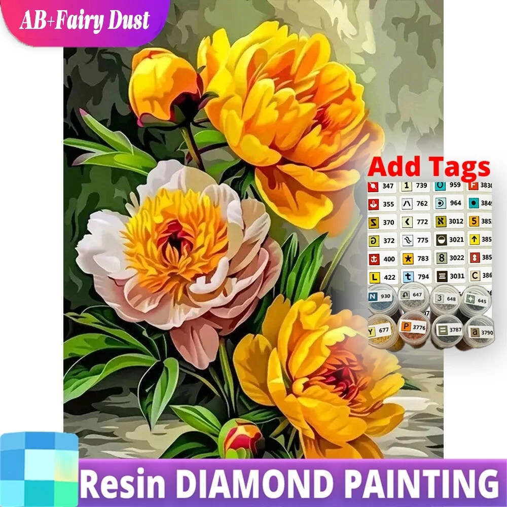 

Смола AB Фея Пыль Алмазная Мозаика Цветок Пиона DIY Полный Квадратный Круглый Картина Акриловые Товары Для Ремесла Новое Прибытие Подарок Ручной Работы