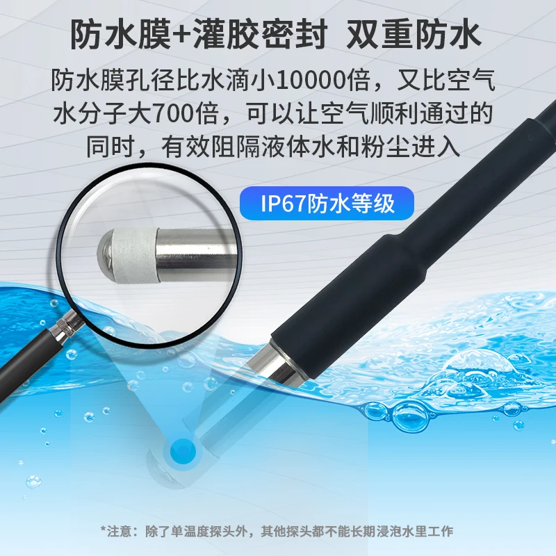 Temperature and Humidity Sensor Probe RS485 Transmitter Modbus Waterproof and Dustproof Sht40 Stainless Steel Quarter Thread