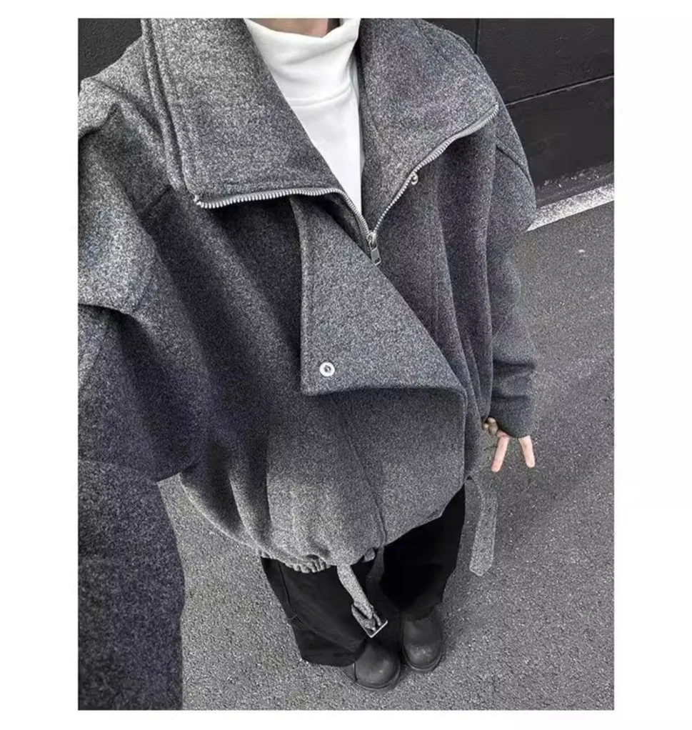 

Wool Blend Jacket Man Class Mens Corduroy Fashion Korean Style Casual Classic Stylish Comfy Lightweight Slim-Fitting Pure Soft