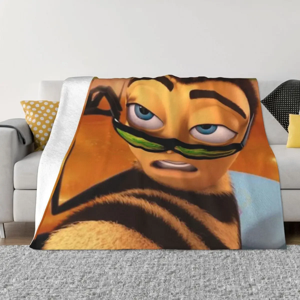 

Bee Movie Barry Benson Meme Throw Blanket Thins Custom funny gift Cute Blankets