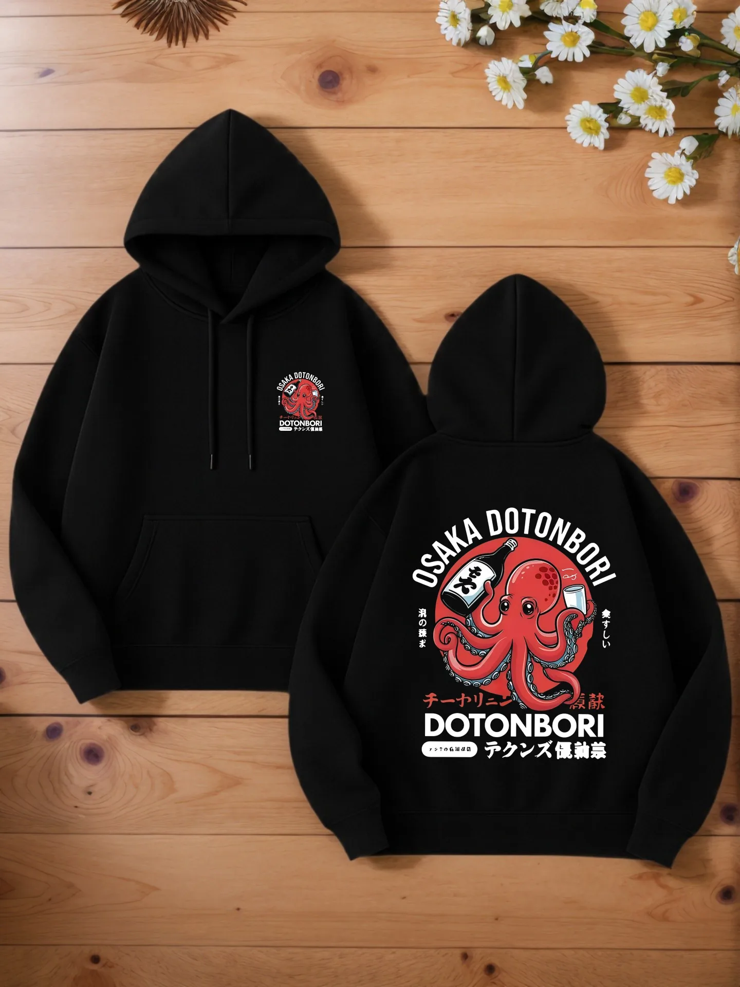 

Мужская толстовка с рисунком, повседневный стиль оверсайз, осьминог - принт, для повседневной носки, мягкая ткань