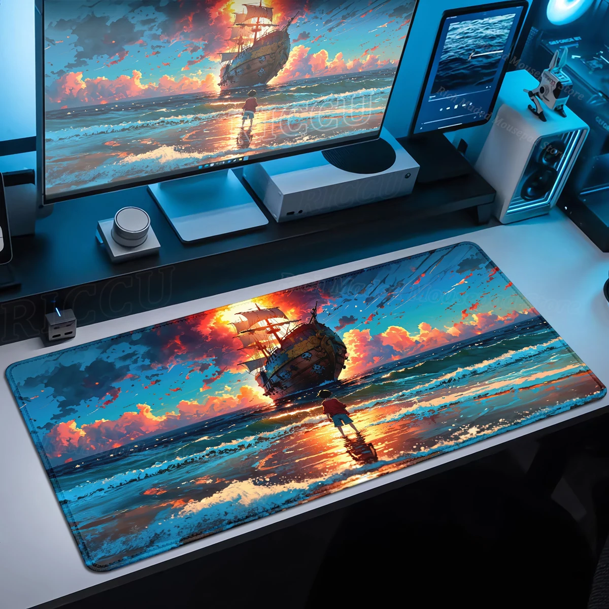 

Большой настольный коврик XXL, коврик для мыши с изображением пиратского корабля, коврик для мыши в стиле аниме, цельные аксессуары для ПК, геймерская клавиатура Xxl, игровые резиновые удлиненные коврики