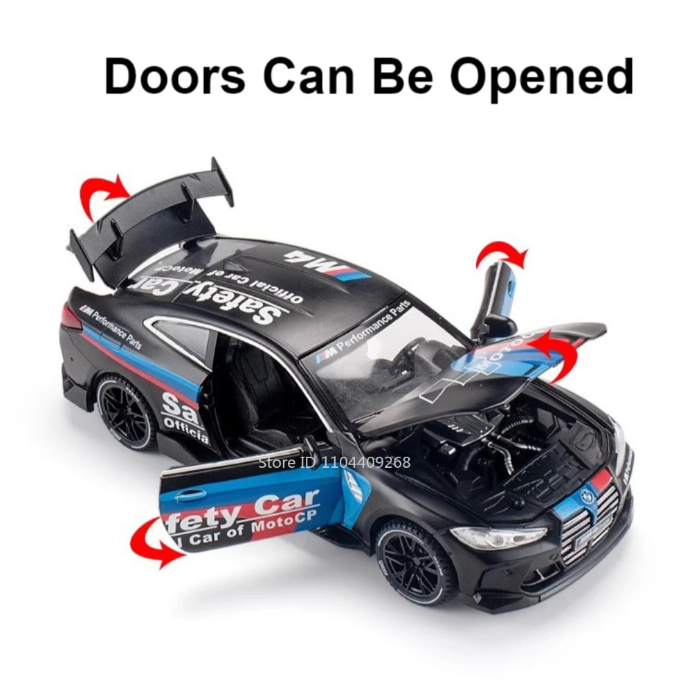Modelo de coche de juguete 1:32 M4 320i, aleación fundida a presión, puertas con luz de sonido abierta, modelos en miniatura, colección de juguetes para adultos para niños