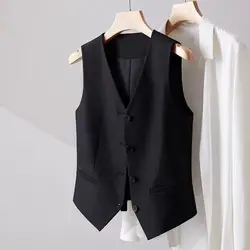 Women Fashion Vest Solid Single Breasted Waistcoats Vest Vintage Jackets Female Chic Lady Tank Tops Sleeveless Vests For Women