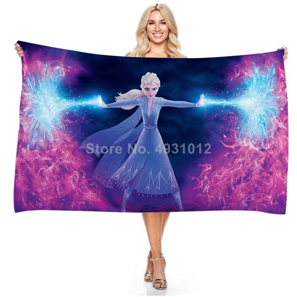 

2024 Cute Colorful Frozen Elsa Anna Princess Boy Girl Baby Bath Towel Kids Children Swimming Beach Towel Gift 75X150cm