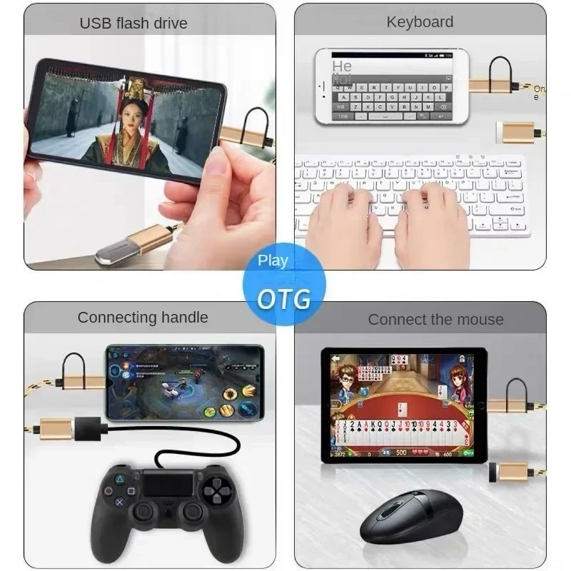 Кабель-адаптер 2 в 1 Type-C OTG для Samsung S10+ Xiaomi Mi 9 Android MacBook Мышь Геймпад Планшетный ПК Тип C OTG USB-кабель