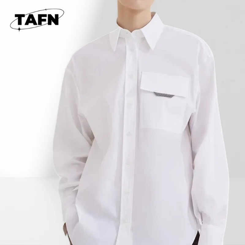 المرأة عالية منخفضة قميص فضفاض القطن الكتان بلوزة المرأة كشكش طوق قميص مكتب كم طويل بلوزة AH0139