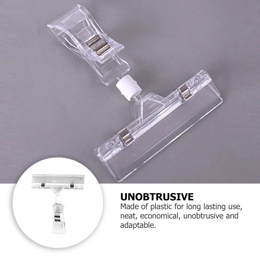 

25pcs Clear Price Tag Holder Adjustable Sign Display Clip For Supermarket Retail Store Merchandise Label Clamp