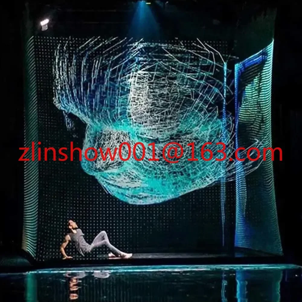 Magical 3D Mesh Screen Holographic projection screen Transparent 3d Hologram Gauze Projector  Advertising  Outdoor