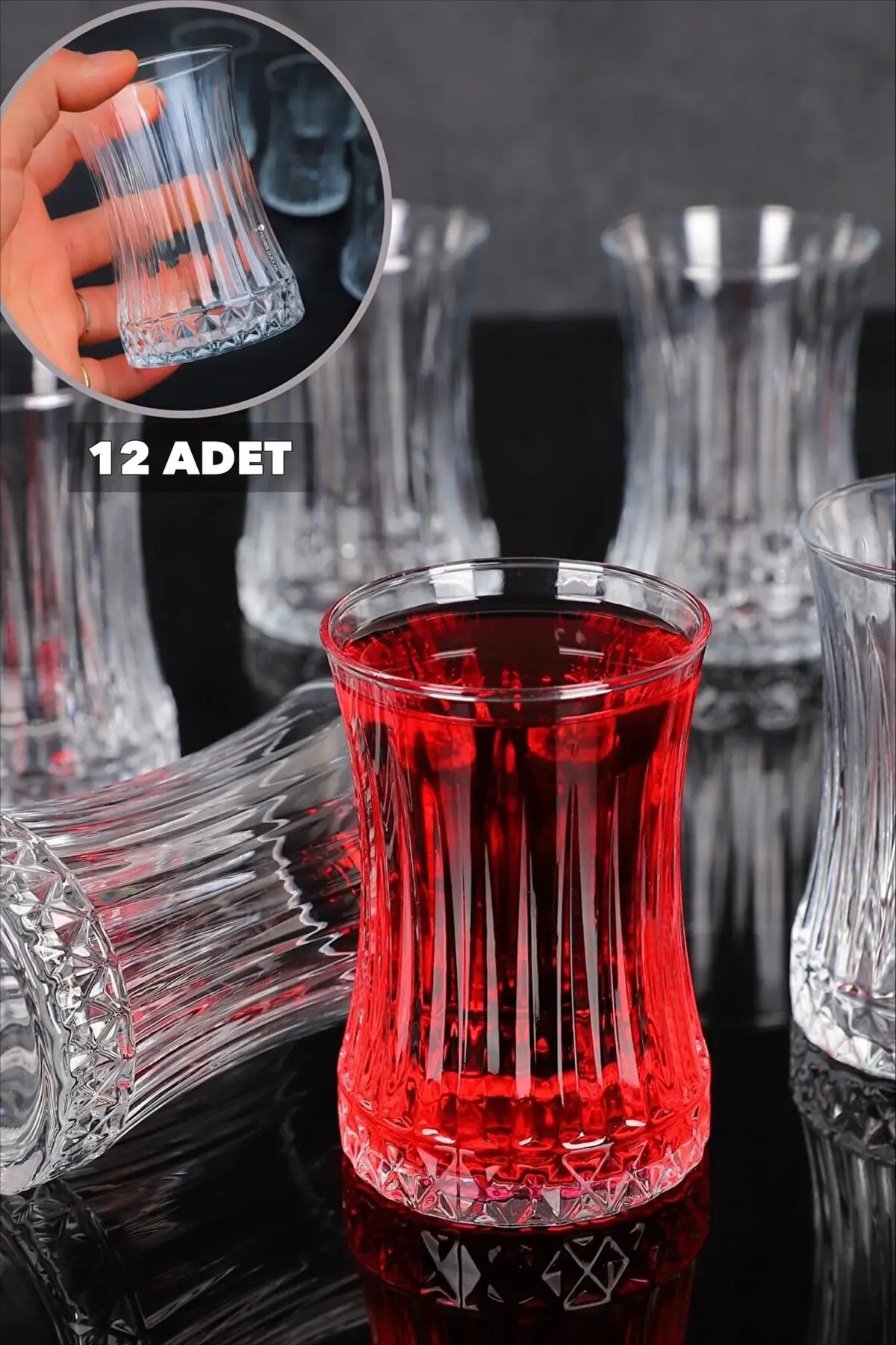 

DOLBOVI Paşhbçe 12 PCs Elysia Tea Cup Fma07282 English Tea Glass Cup