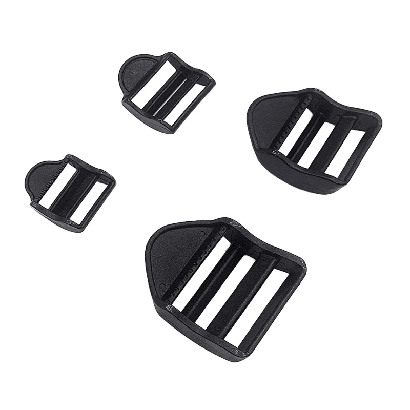 Durable Tear Resistant ABS Release Buckle for Backpack Strap Webbing Anti-deform Black Slider 20/25/32/38mm Dropship