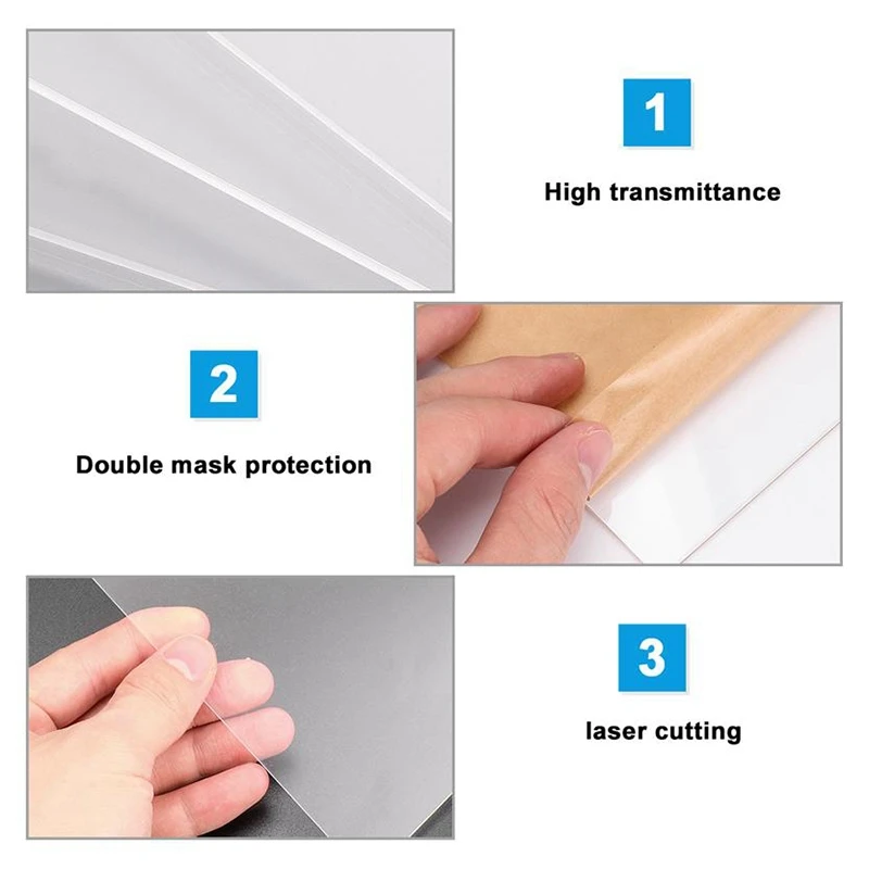 20Pcs Sheets Transparent Clear Plastic Sheet Acrylic Board Polymethyl Methacrylate For Craft Project Picture Frame