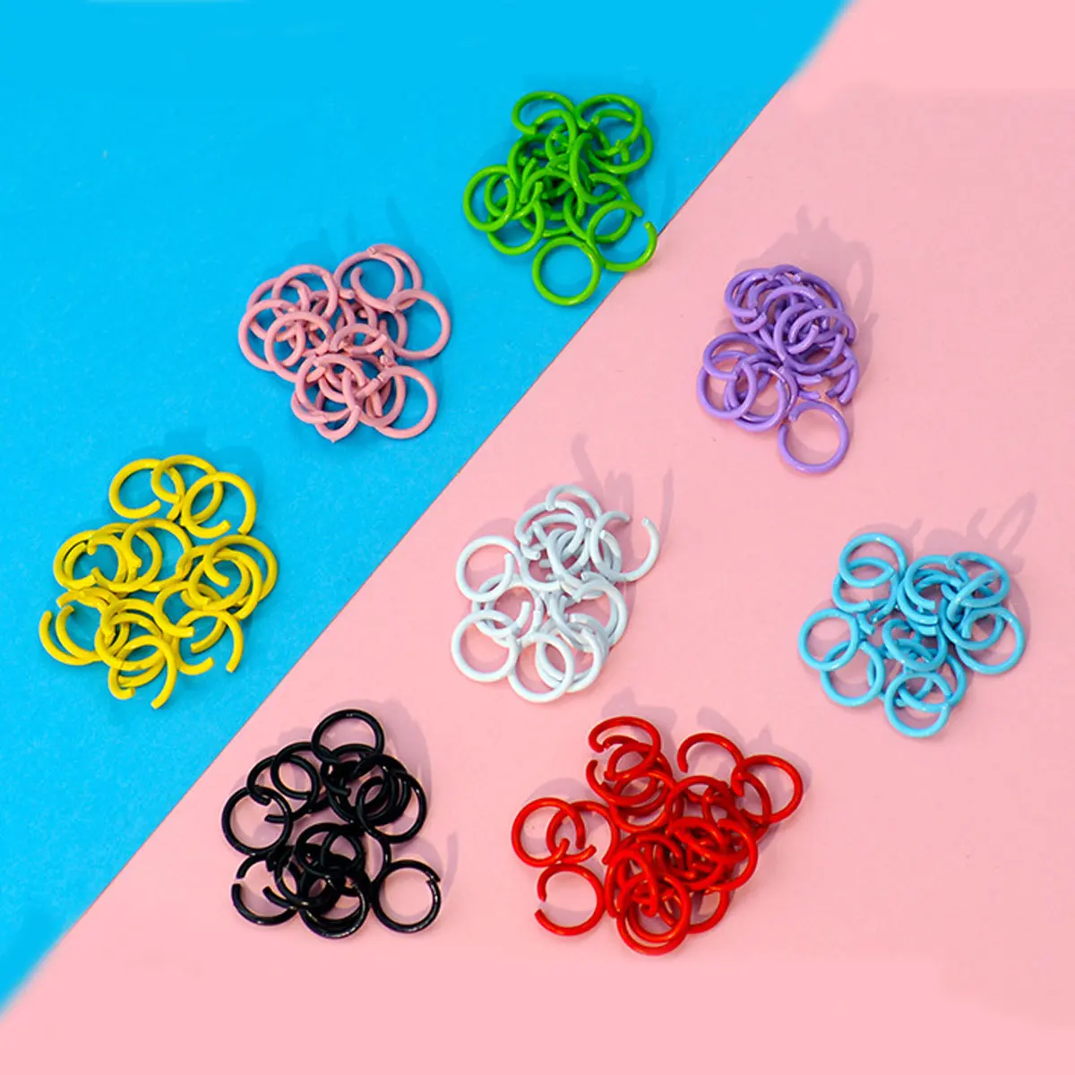 

100PCS Multicolor Metal Open Jump Rings 1.2x8mm 1.2x10mm Candy Color Round Circle DIY Jewelry Crafts Making Accessories Supplies