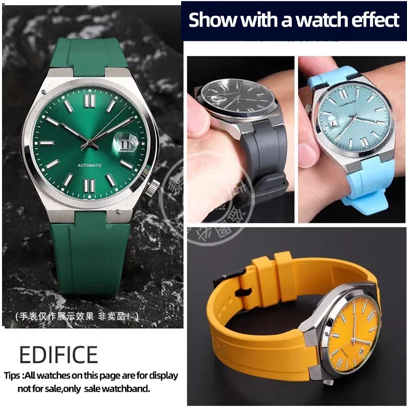 أسود أزرق أصفر فلوروروبر ساعة اكسسوارات للمواطن الميكانيكية NJ0150 NJ0151 NJ0155 المطاط حزام الساعات