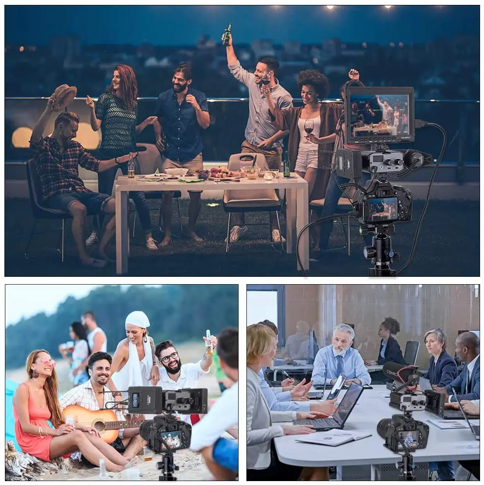 Comica CVM-AX1 DSLR محول الصوت ميكروفون محول خلاط الصوت مع مراقبة في الوقت الحقيقي قنوات مزدوجة 3.5 مللي متر ميناء كاميرا خلاط