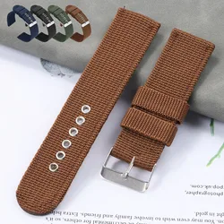 Soft Canvas Strap 16mm 18mm 20mm 22mm 24mm Nylon Watchband for Samsung Galaxy for Seiko Bracelet Military Sport Breathable Band