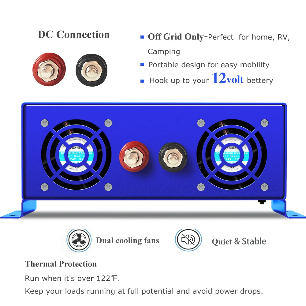 Australia Socket DC To AC 12v To 110v 240v 1500 Watt Pure Sine Wave 12v Car Power Inverter 48v 1500w Inverter With Wired Remote