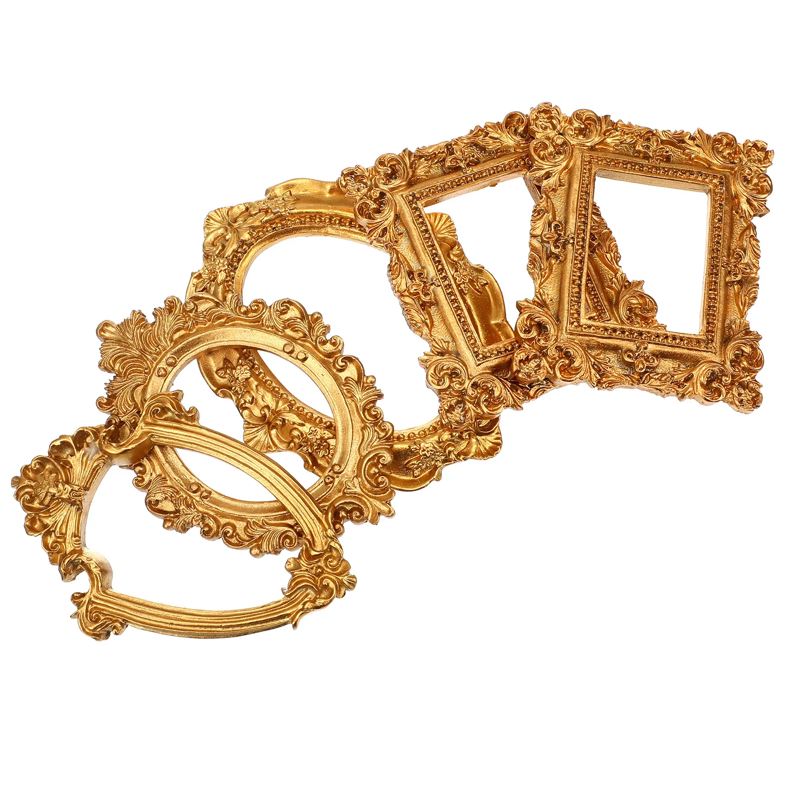 

5Pcs Creative Photo Frame Props European Style Resin Decorative Retro Picture Frames for Home Cafe Makeup Shop Backdrop