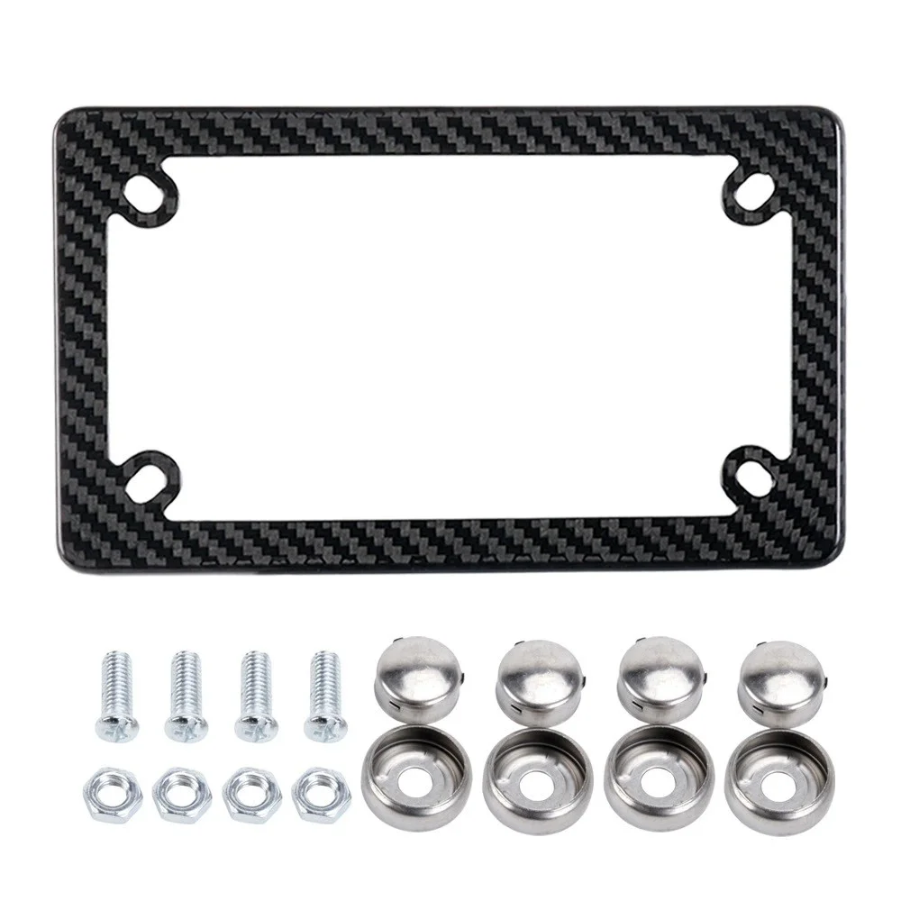 

Carbon Fiber Motorcycle License Plate Frame Dry Carbon Electric Vehicle US Standard Holder Durable Motorcycle Accessories