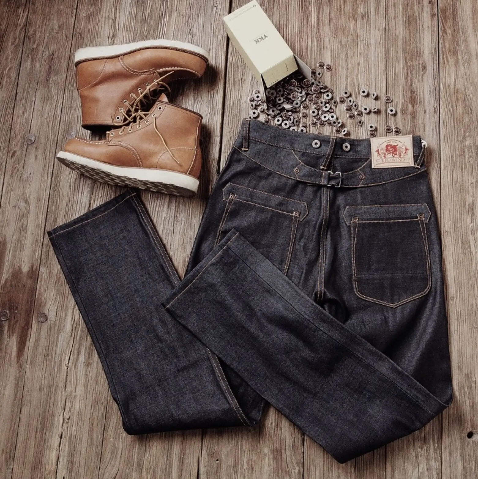 

Balikou RockCanRoll Red Tornado Indigo Selvage Unwashed Pants Unsanforized Raw Denim Jean 16.5oz 3 Options For Fitting