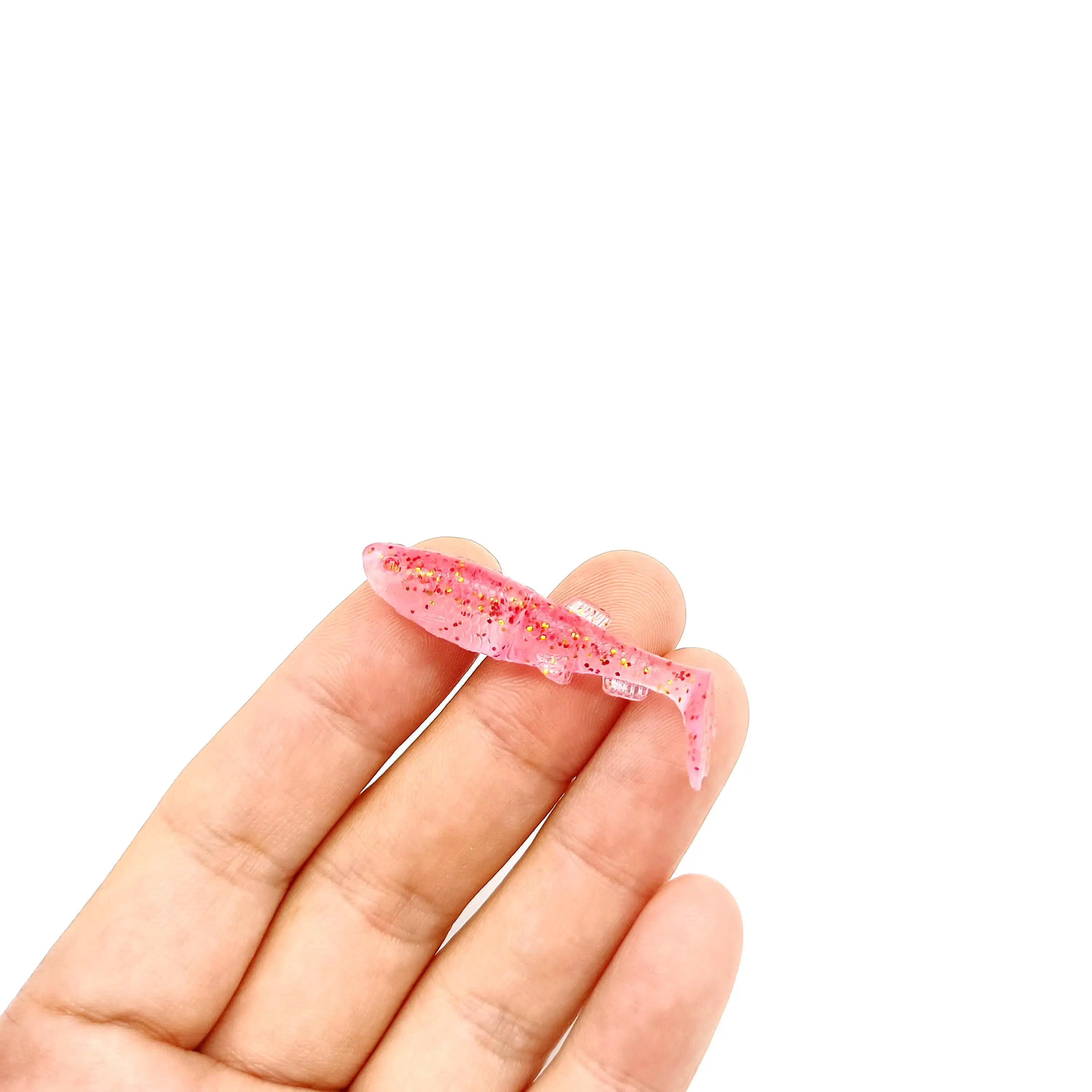 DUODUOYU 12PCS Mini T-Schwanz Weiche Angeln Locken 1g/40mm PVC Kleine Fisch Silikon Swimbait wobbler Für Hecht Bass Shad Angelgerät – Detail 12