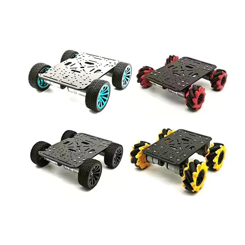 4WD Robot Auto Chassis met TT Motor 520 of 37 Motor Mecanum Wiel voor Arduino Raspberry Pi Programmeerbare Robot Leer DIY Kit
