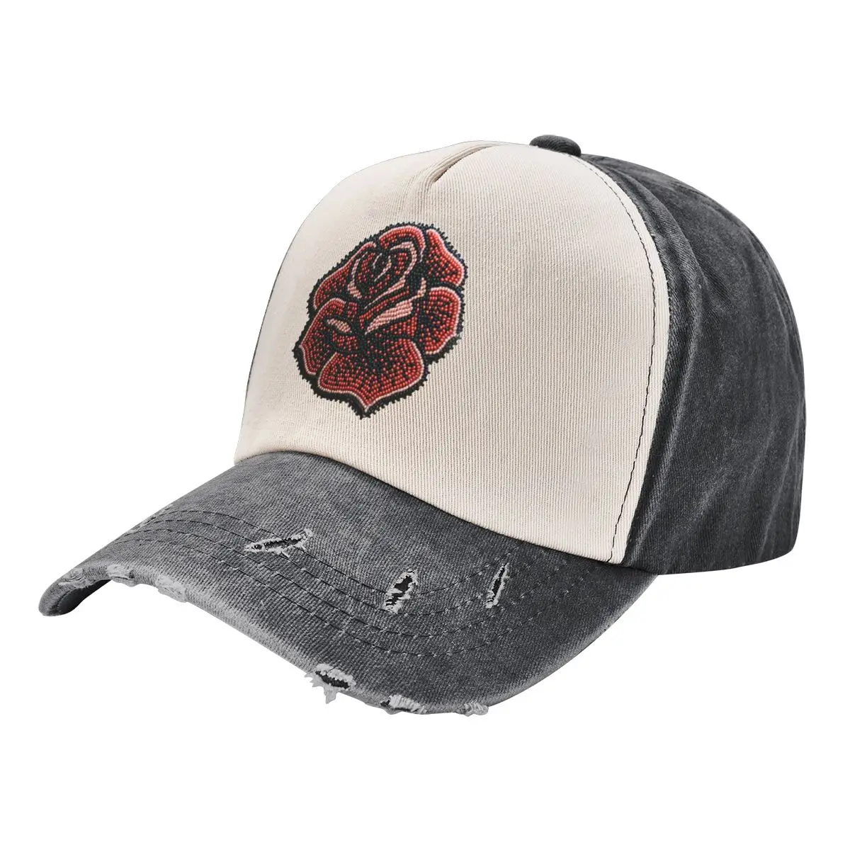 Beaded Rose Baseball Cap Icon western Hat Boy Women's