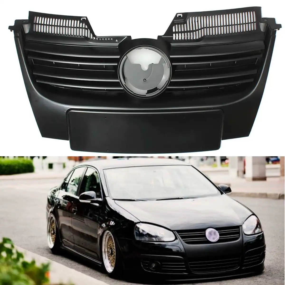 

Front Black Upper Bumper Sport Grille Grill ABS plastic For VW For Jetta MK5 2006 2007 2008 2009 2010