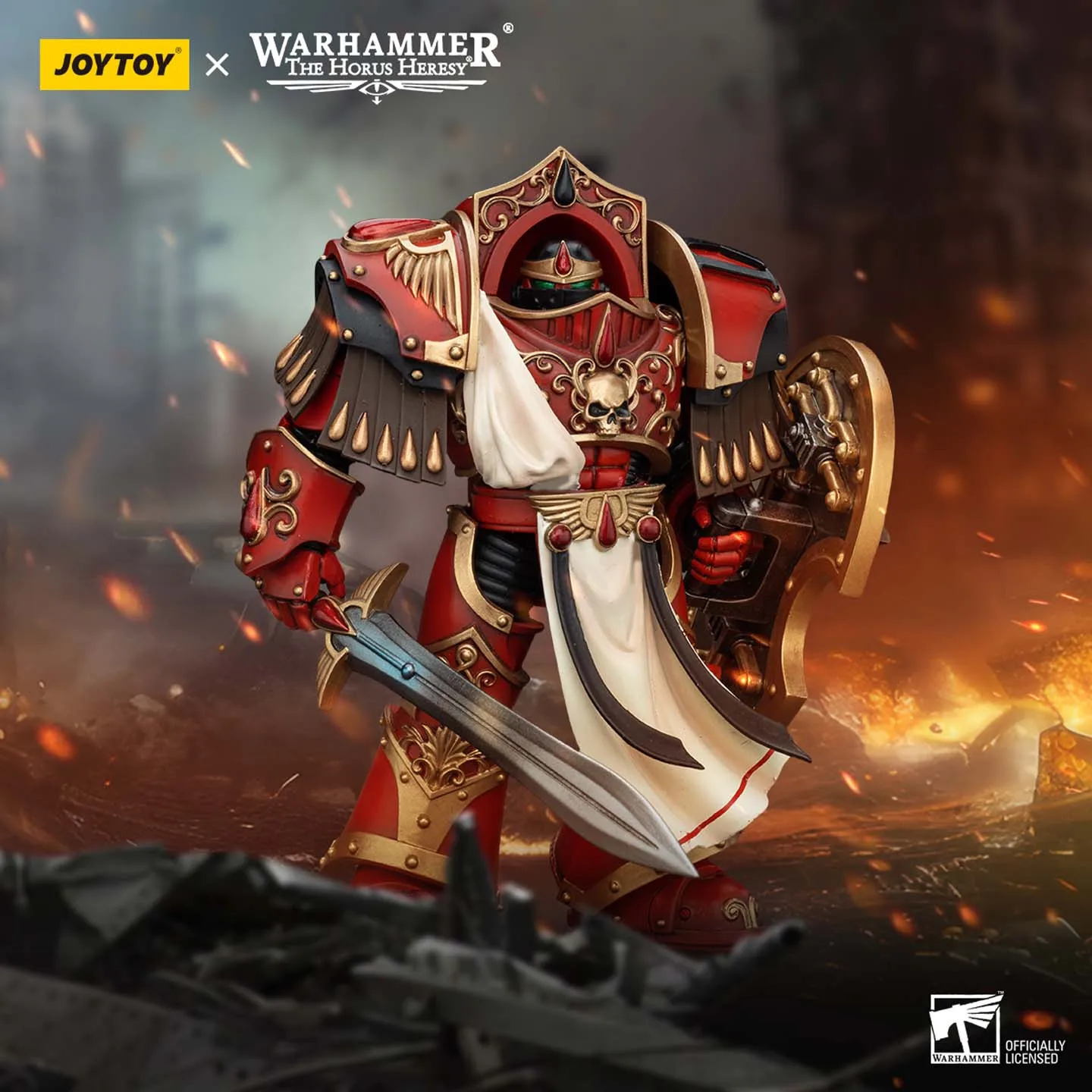JOYTOY مصدر الظلام Warhammer Horus Chaos الملاك الدم المقدس JT00317 القرمزي Paladin Legion Knight 1 نموذج ألعاب 1:18 لعبة مجسمة