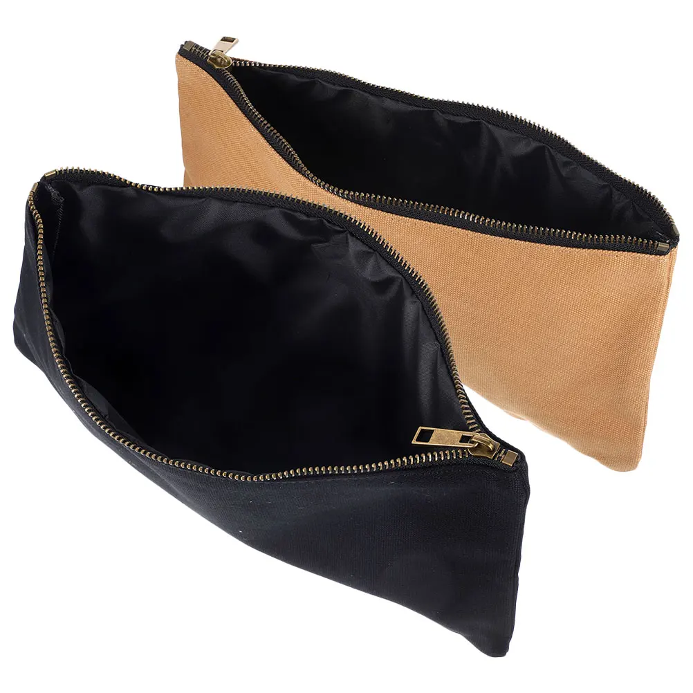 

2pcs Tool Durable Canvas Toolkit Pouch Storage Tools Oxford Cloth Lightweight Portable Zipper Bag Wear Resistant Safe Reliable
