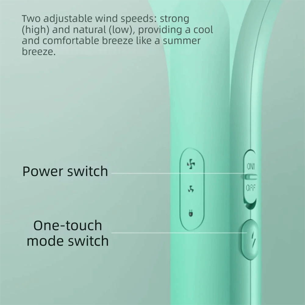 Quiet Operation Portable Electric Fan USB Rechargeable 2 Speed Handheld Mini Fan Low Noise Blower Design High Speed Fan