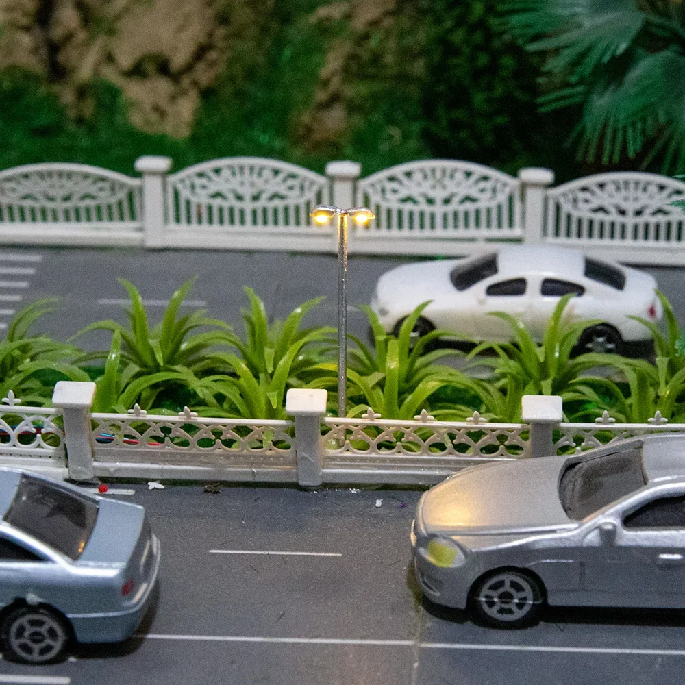 Lampe LED Miniature en métal, 3 pièces, 3V 1/500, Double lumière, aménagement de construction d'architecture, matériaux de fabrication de modèles pour Diorama, bricolage
