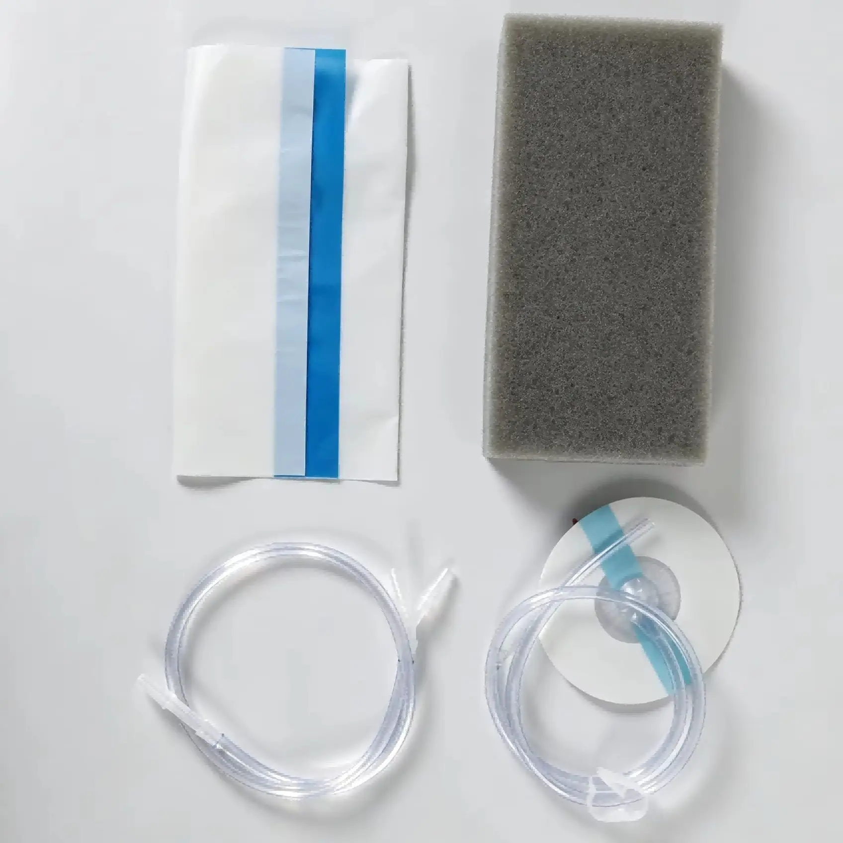 Negative pressure wound therapy dressing kit 10*7cm 10pcs including Silver ion tubes with the pad transparent film I/Y connector