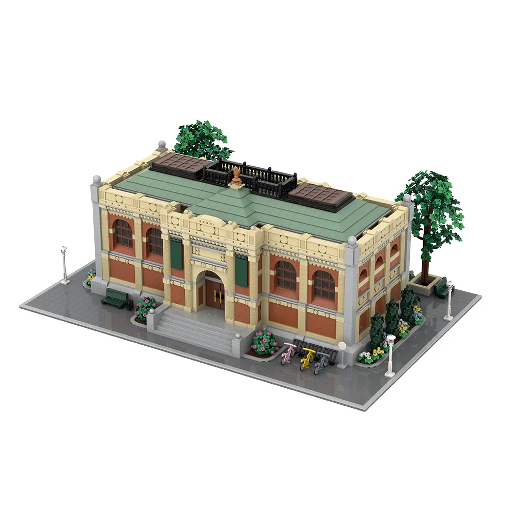 Klocki konstrukcyjne MOC Muzey Miejski Model Muzeum Historii Naturalnej Muzeum Sztuki w Milwaukee Klocki Architektoniczne Zabawka Prezent dla Dzieci