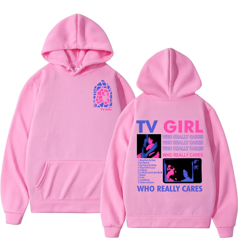 Penyanyi TV gadis yang benar-benar peduli cetak Hoodies Pria Wanita mode tren Vintage kaus Harajuku Y2k besar pullover