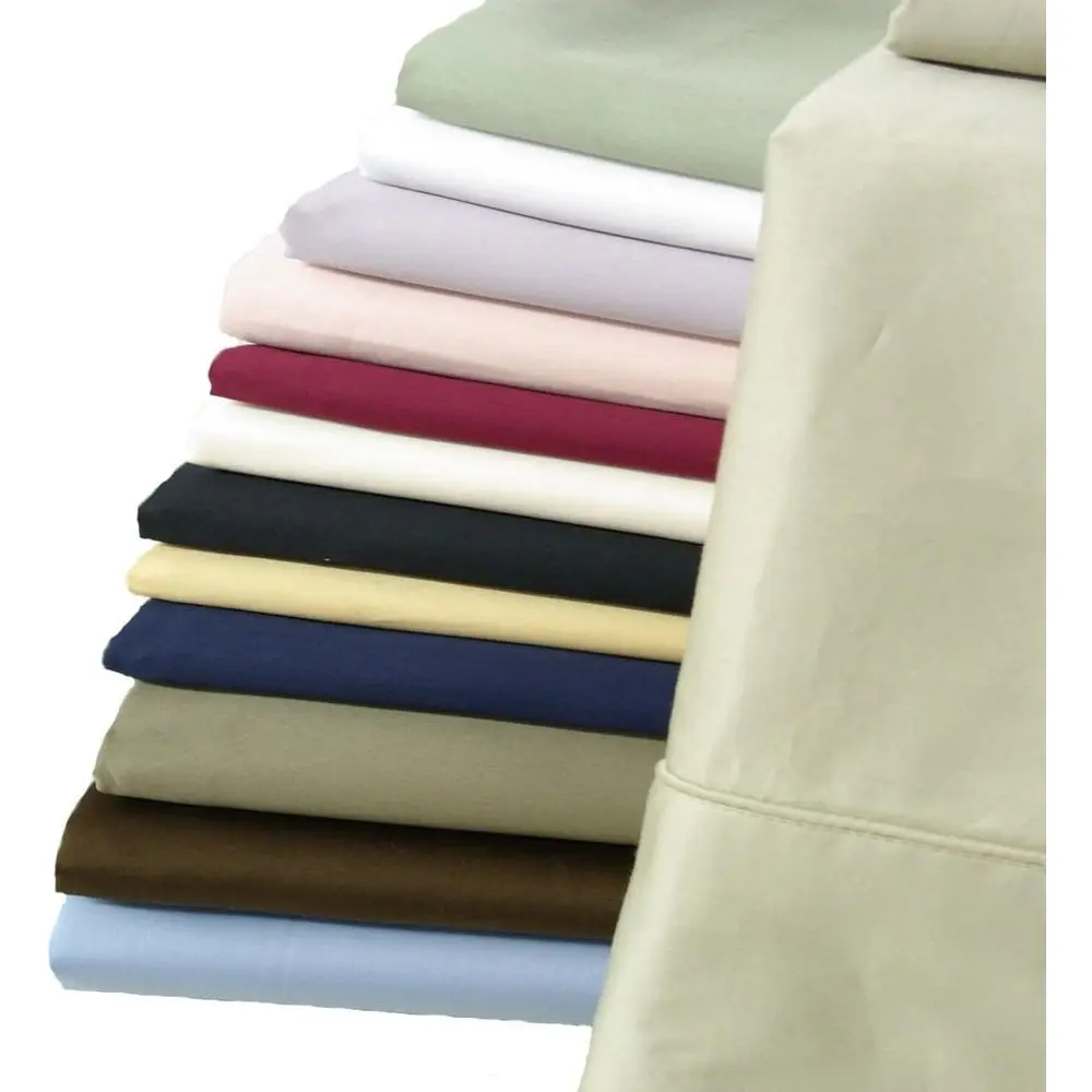 

Luxury Split Cal King Sheets - 4-Piece Solid Ivory 100% Cotton 550 Thread Count Deep Pocket