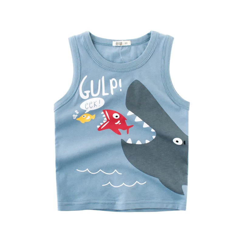 Summer Boys' New Children's Vest for Boys Sleeveless Sling Cartoon Baby Top for Children