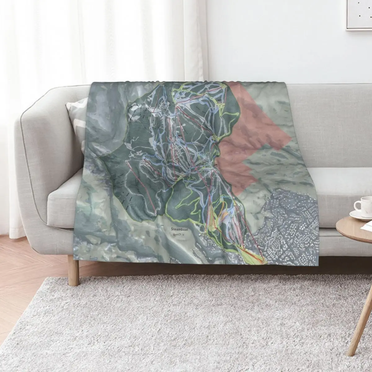 Steamboat Resort Trail Map Throw Blanket Luxury St Moving Large Hair Thermal Plaid on the sofa Blankets