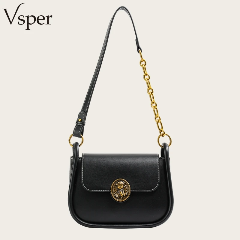 

Vsper Branded Exquisite Flap Shoulder Crossbody Bags For Women Dual Straps Metal Lock Decor Luxury Designer Handbags Female 2026